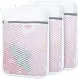 Dntorx 3 Stück Wäschesäcke mit Wabenstruktur, 30 x 40 cm Wäschenetz für Waschmaschine Wäschesack Waschmaschine mit Reißverschluss Wäschebeutel für Feinwäsche BH Socken Unterwäsche