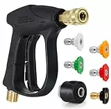 Hochdruckreiniger Pistole Kurzstrahlpistole mit M22 14mm Schlauchanschluss und 1/4 Zoll Schnellkupplungsadapter, kompatibel mit Kärcher K2 K3 K4 K5 K6 K7, für Autowäsche, Haus- und Terrassenreinigung