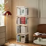 Drehbares Bücherregal - ELPHECO 360 Grad Stehendes Bücherregal, 4 Ebenen Stehendes Regal, Drehbares Regal für Kinder und Erwachsene, Aufbewahrungsregal für Wohnzimmer, Büro, Arbeitszimmer, Rechteckig