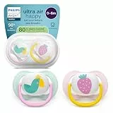 Philips Avent ultra air Schnuller – kiefergerecht geformtes Design, für Babys, 0–6 Monate, weicher, symmetrischer Silikonsauger, BPA-frei, mit Sterilisationsbehälter, 2er-Pack, SCF080/24