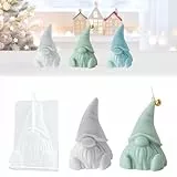 TREABEAR Silikonformen Gießformen Wichtel, Gießform Wichtel Silikonform, Gips Zum Gießen Wichtel Zwerg, Silikon Kerzenform Weihnachten 3D, Silikon Formen Zum Gießen Weihnachtsmann