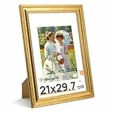 upsimples Bilderrahmen A4 1pack Vintage Gold, Rahmen A4 Für Wanddekoration oder Tischpräsentation