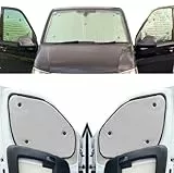 Fensterrollo-Set Kombatibel Mit Nissan NV200 (2010-Date)(Frontset) Rückseite einfärben Hellgrau, Reversibel und Thermisch