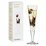 RITZENHOFF 1071027 Champagnerglas 200 ml - Serie Goldnacht Nr. 27 - Edles Designerstück mit Echt-Gold - Made in Germany