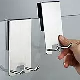 Kegii Haken Duschwand - Duschhaken ohne Bohren 2er Set mit Gummi Schutz | Halterung für Duschabzieher Handtücher | für Glasstärken von 6-12 mm