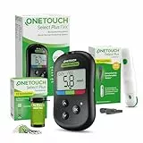 OneTouch Select Plus Flex® Blutzuckermessgerät Starterset Diabetes mmo/L | Set inkl. 40 Teststreifen & 40 Lanzetten & 1 Etui – Präzise Messung, einfache Anwendung