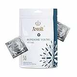 AMOR Premium Kondome, Mit extra dünner oder starker Wanddicke oder mit Noppen, Enge Passform Ø 49 mm, 50 Stück