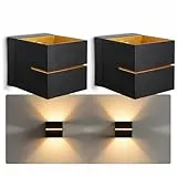 SSC-LUXon 2 Stück KOURA indirekte Wandleuchte Innen schwarz mit Lichtschlitz - Wandlampe Gold Design Up Down Leuchte für 1x G9 Leuchtmittel LED Wandbeleuchtung Treppenhaus Flur