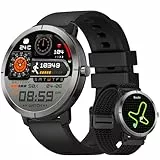 Smartwatch Herren Damen GPS,10 Tage Akku,1.35″ AMOLED,Aluminiumgehäuse,5ATM,Bluetooth Anruf/KI-Sprachassistent,170+ Sportmodi,Fitness Tracker mit Herzfrequenz,SpO2,Stress,Schlaf-Tracker,Schwarz