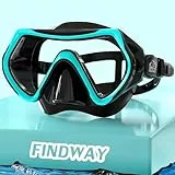 Findway Taucherbrille Erwachsene Teenager,Tauchermaske für Herren Damen, Verstellbares Silikonband Schnorchelmaske mit HD Gehärtetes Glas Anti-Leck Schwimmmaske, für Tauchen, Schnorcheln und Schwimmen