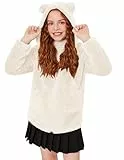 Arshiner Kinder Fleece Kapuzenpullover mit Reißverschluss Mädchen Herbst Winter Fleecejacke Warm Outdoor Jacke Langarm Hoddie 150/11-12 Jahre