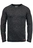 Blend BHDan Herren Strickpullover Feinstrick Pullover mit Rundhalsausschnitt Baumwollmischung Label-Patch Regular fit, Größe:L, Farbe:Burned Orange (73823)