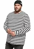 Urban Classics Herren Regular Stripe LS – Langarm T-Shirt im Regular Fit aus Baumwolle, gestreiftes Basic Oberteil mit Rundhalsausschnitt für Freizeit, Alltag & entspannte Looks,White/Black,S