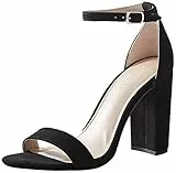 The Drop Damen Rebecca Riemensandalen mit Hohem Blockabsatz Heeled Sandal, Schwarz, 41 EU