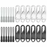 Reißverschluss zipper,24Stück Zipper für reißverschluss,Reißverschluss anhänger,Ersatzteile Reißverschlusss Zipper,Metall Zipper Pullset,Universal ßverschluss für Geldbörse,Kleider,Jeans,Koffer,Gepäck