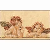 Lanarte Kreuzstich Stickpackungen Gezählter Kreuzstichbilder Set 2 ENGEL Wanddekoration Handarbeit Set für Erwachsene 15 x 10 cm DIY Deko Bastelset Handwerker Kreative Geschenkset