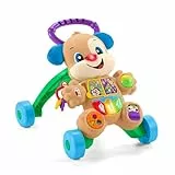 Fisher-Price Lachen und Lernen Lauflernhilfe für erste Schritte, Lauflernhilfe mit Lichtern und Geräuschen, Lernspielzeug für Babys + 6 Monate, spanische Version + Portugiesisch + Italienisch +