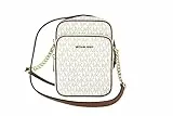 Michael Kors Jet Set Travel Signature PVC Medium Logo Chain Crossbody Flight Bag (Vanilla)
