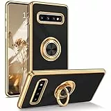 DOMAVER Schutzhülle für Samsung S10 mit 360°-Ring-Halterung, Samsung S10 Handyhülle, stoßfest, schlank, Ständer, magnetische Autohalterung, für Damen und Herren, rutschfeste Schutzhülle für Galaxy S10