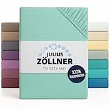 Julius Zöllner Jersey Spannbettlaken für Baby- & Kinderbett, 100% Jersey-Baumwolle, OEKO-TEX Standard 100 zertifiziert, Größe: 60x120cm / 70x140cm, 1er Pack, mint