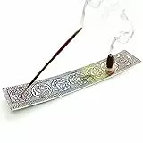 CALMVEDA Chakra Räucherstäbchenhalter Metall räucherstäbchen Halter Set für Stäbchen und Kegel,wecken Sie Ihre innere Energie, Meditationszubehör, Chakra-Dekoration & Hippie-Raumdekoration (25.4 cm)