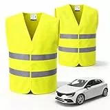 TK Gruppe Timo Klingler 2X Warnwesten ISO 20471 - Pannenweste 2026 Unfallweste Pkw Sicherheitsweste Weste Neongelb reflektierend Auto, Pkw, LKW - Autozubehör (2X Warnweste gelb)