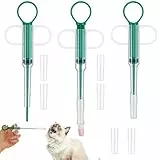 Grevosea 3 Stück Tablettengeber für Katzen Tabletteneingeber Katze Flohtabletten Pill Assist Katze Dogs Pet Feeder für Eingabehilfe Pill Katz Cat, Grün