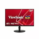 ViewSonic VA2708-HDJ Monitor 27 Zoll Full HD 1920x1080, 100Hz, 1ms MPRT, 104% sRGB, IPS, Ergonomische, HDMI, VGA, DP, Flimmerfrei
