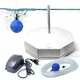 VIALIA Eisfreihalter Gartenteich Komplettset | mit Belüfterpumpe (2W, 96l/h) & 40cm Styropor Schwimmkörper | Winterschutz für Fische & Koi | Hält Teich eisfrei für Sauerstoff & Gasaustausch