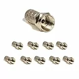Premium X 10x F-Stecker 4mm Set Für Koaxialkabel F-Aufdrehstecker Antennenstecker Sat Empfang