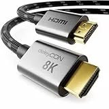 deleyCON 8K HDMI 2.1 Kabel 2m - für TV, Monitor, PS4, PS5, Xbox, Dolby Atmos Soundbar eARC, HDR10+ VRR - 48Gbps Ultra High Speed Cable - 10K/8K@60Hz, 4K@120Hz/144Hz, 2K@240Hz