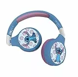 Lexibook - Disney Stitch - 2-in-1 Bluetooth- und kabelgebundene Kopfhörer mit Mikrofon und Steuerungstaste, faltbar und verstellbar, wiederaufladbarer Langzeitakku, HPBT010D