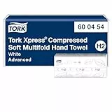 Tork Xpress komprimierte weiche Multifold-Papierhandtücher Weiß H2, Advanced, 2‑lagig, M‑Falz, saugfähig, 6 × 200 Tücher, 600454