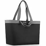 CHICECO Extra Große Shopper Einkaufstasche für Damen für die Arbeit im Fitnessstudio Wasserdichte Strandtasche aus Nylon - Schwarz Grau