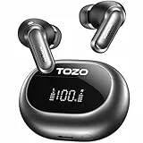 TOZO NC20 Bluetooth-Kopfhörer 6.0,80 Std. Wiedergabe,6 Mics & ENC AI für kristallklare Anrufe,LDAC Hi-Res Audio,IPX8,Verbindung mit Zwei Geräten,geringe Latenz,kabelloses Laden,32 EQ (Schwarz)