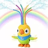 MoKo Wassersprinkler für Kinder, Papagei Outdoor Wasserspielzeug, Schwimmbad Spielzeug mit 6 Flexiblen Schläuchen, Sommerspaß-Wasserspielzeug für Garten, Pool, Gelb