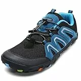 Littleplum Wanderschuhe Jungen Trekkingschuhe Kinder Barfußschuhe Atmungsaktiv rutschfest Outdoorschuhe Traillaufschuhe(N Hellblau,38EU)