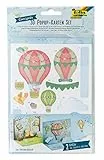 folia 11604 - 3D Pop Up Karten Ganzjahr, Bastelset für 2 Glückwunschkarten inklusive 2 Kuverts mit Stanzteilen und 3D Klebepads