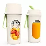 Mexgcom 450ml Tragbarer Mixer für Smoothie, Auslaufsicherer Deckel, Leistungsstarker Mini Standmixer, Type-C Ladegerät, Wiederaufladbarer kleiner Mixer für Früchte, 12 Klingen aus Edelstahl (Grün)