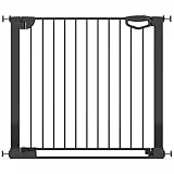 Geuther Türschutzgitter Easylock Flatstep Schwarz I Treppenschutzgitter zum Klemmen oder Bohren I Breite 90-97 cm I Türschutz für Ihr Baby & Haustier I Kinderschutzgitter beidseitig öffnend