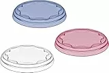 koziol Mehrweg-Frischedeckel Fresh 3er-Set | Robuste & dehnbare Abdeckung für Joghurtbecher (500 ml) | Wiederverwendbar, transparent & spülmaschinengeeignet | Blau Rot Weiß