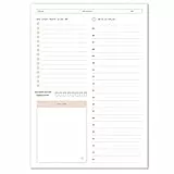 Odernichtoderdoch Notizblock 'Zeitplan' A4 - Zeitplaner in schönem Design für Notizen, mit To-do-Liste - Maße 21 x 29,7 cm, 50 Blatt, Weiß-Rosa