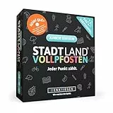 DENKRIESEN Stadt Land VOLLPFOSTEN - Junior Edition Kartenspiel | ab 8 Jahren für 3-6 Spieler | 200 Kindgerechte Kategorien | Gesellschaftsspiel für Kinder | Kinderspiel & Lernspiel | Familienspiel