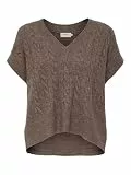 ONLY Damen Pullunder Strickpullunder ONLMELODY XS S M L XL Beige Braun V-Neck, Größe:XS, Farbe:Caribou Melange 15249328
