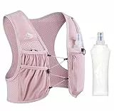 Zelvot Laufweste für Damen und Herren mit 500ml Trinkflasche, Europäisches Originalpatent, Verstellbare Brustgurte, Ultraleicht & Atmungsaktiv, Reflektierende Trinkweste Laufen
