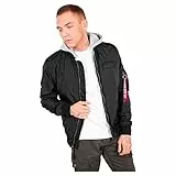 Alpha Industries Herren MA-1 TT Hood Bomberjacke, Schwarz, M