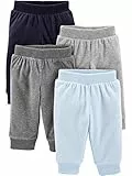 Simple Joys by Carter's Fleece-Hosen, für Babys, Jungen, 4er-Pack ,Heather Grey/Navy/Light Blue ,Preemie