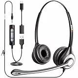 Wantek Headsets mit Kabel Noise Cancelling Mikrofon,USB/Type-c/3.5mm Jack 3-in-1 PC Headset,USB Headset und Kabel Lautstärkeregelung für Computer PC Laptops Call Center Home Office