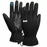 ihuan Winter Ski Handschuhe für Herren Damen, Fahrradhandschuhe Thermo, wasserdichte, warme Handschuhe für Schnee Touchscreen-Finger für Outdoor-Sport, Fahren, Wandern, Motorradfahren & Radfahren
