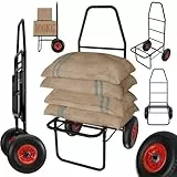 Tronitechnik® Anglerkarre klappbar mit Luftbereifung, 67x55x102 cm, Faltbarer Transportwagen bis 100 kg Tragkraft, stabile Sackkarre für Garten, Camping, Angeln und Freizeit
